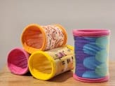 4 multi coloured fleece tunnels