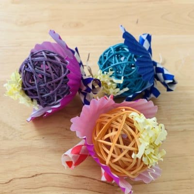 Flower Toss toy for guinea pigs and rabbits