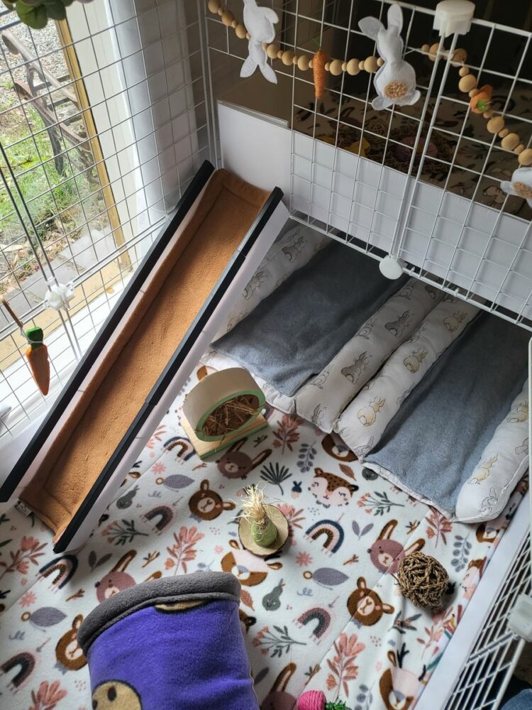 Our handmade rabbit & guinea pig fleece cage liners 3 Our handmade rabbit & guinea pig fleece cage liners