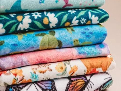 Our handmade rabbit & guinea pig fleece cage liners 1 Stack of absorbent liners by teacup nethies